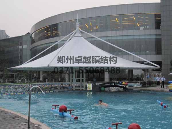 游泳池膜結構遮陽(yáng)棚-某商城泳池