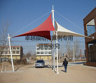 商丘寧陵縣小區大門(mén)膜結構景觀(guān)