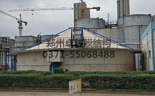 圓形新濃縮池反吊膜結構2年后回訪(fǎng)照片