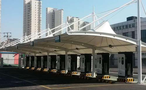 鞏義公交站膜結構車(chē)棚