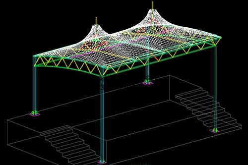 北京朝陽(yáng)區馬各莊小學(xué)領(lǐng)操臺膜結構罩棚