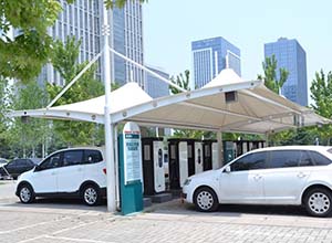 運城<font color='red'>膜結構車(chē)棚</font>【廠(chǎng)家直銷(xiāo)】運城膜結構停車(chē)棚,張拉膜車(chē)棚