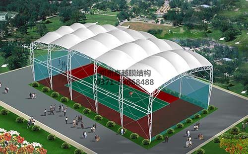 網(wǎng)球場(chǎng)膜結構頂棚/雨棚/遮陽(yáng)棚設計效果圖