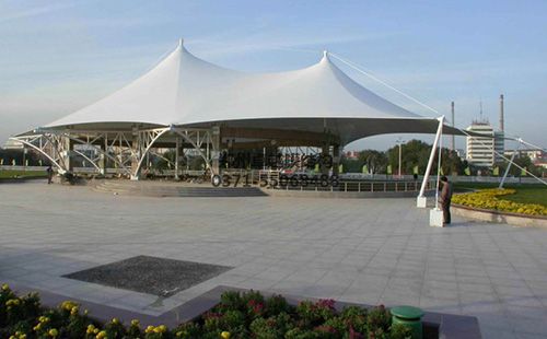 張拉膜膜結構廣場(chǎng)罩棚