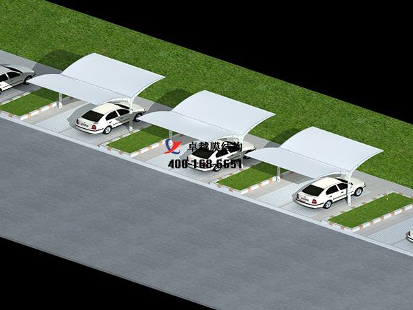 渭南<font color='red'>膜結構車(chē)棚</font>【渭南市城市投資集團有限公司-停車(chē)棚】設計施工案例