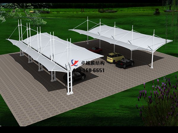  衡陽(yáng)<font color='red'>膜結構車(chē)棚</font>【衡陽(yáng)弘湘國有投資集團有限公司-停車(chē)棚】工程實(shí)例