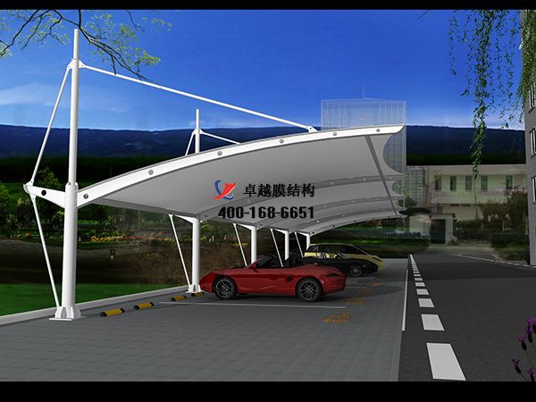 常德<font color='red'>膜結構車(chē)棚</font>【常德市江南城市發(fā)展有限公司-停車(chē)棚】工程實(shí)例