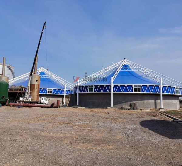 延安污水廠(chǎng)<font color='red'>污水池膜結構</font>設計施工【案例圖片】 　　