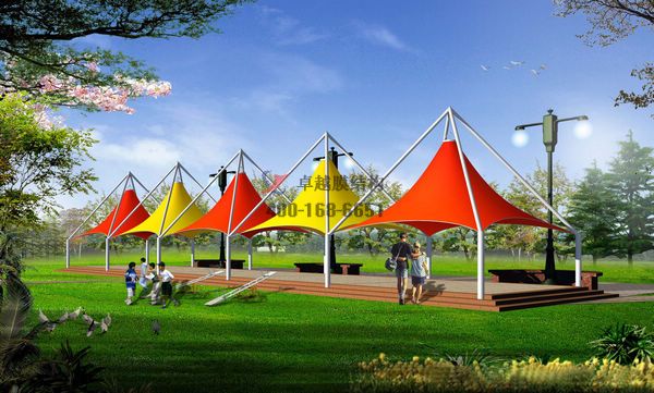 仙桃張拉<font color='red'>膜結構景觀(guān)</font>設計施工【案例圖片】