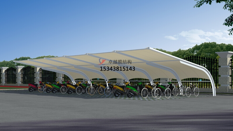 通遼<font color='red'>膜結構車(chē)棚</font>【通遼市宏源硅砂有限公司等】設計施工案例
