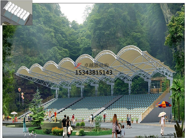 洪湖<font color='red'>膜結構看臺</font>雨棚設計生產(chǎn)安裝