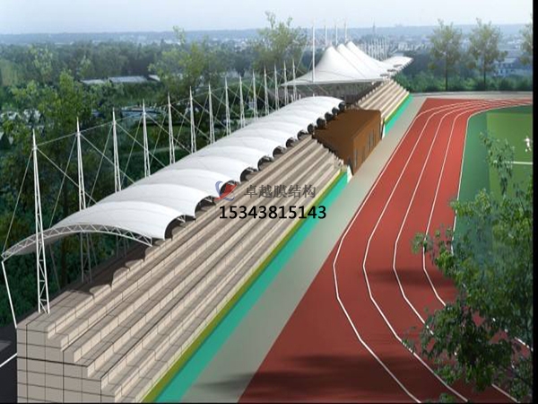 江陵<font color='red'>膜結構看臺</font>雨棚設計生產(chǎn)安裝