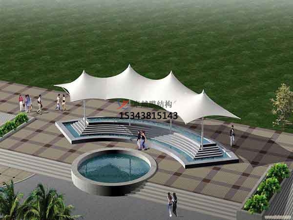 上海商業(yè)廣場(chǎng)<font color='red'>張拉膜結構</font>景觀(guān)棚/雨棚設計搭建