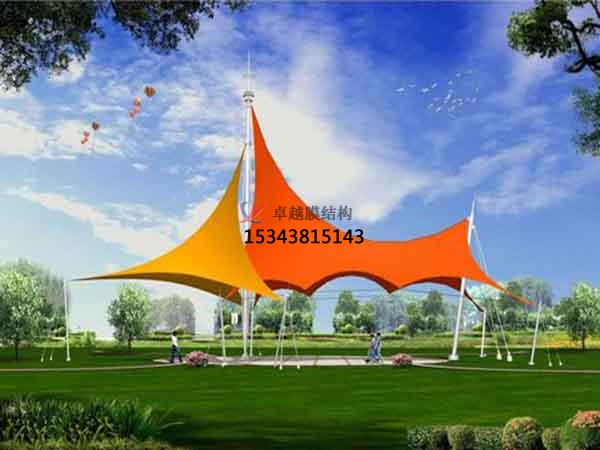 濮陽(yáng)商業(yè)廣場(chǎng)<font color='red'>張拉膜結構</font>景觀(guān)棚/雨棚設計搭建