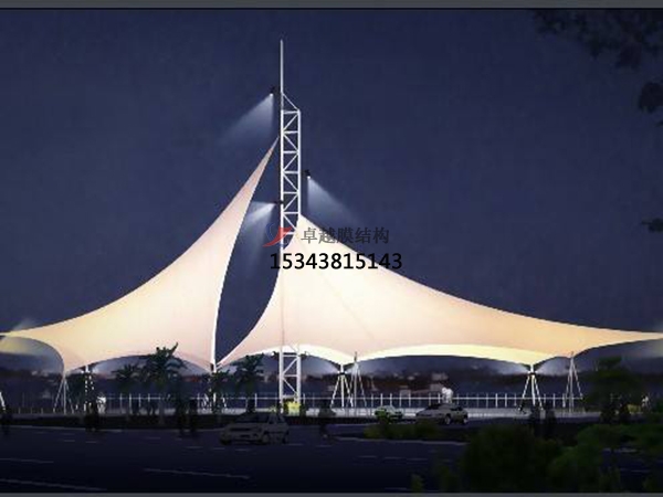 商業(yè)廣場(chǎng)<font color='red'>張拉膜結構</font>景觀(guān)棚/雨棚設計搭建