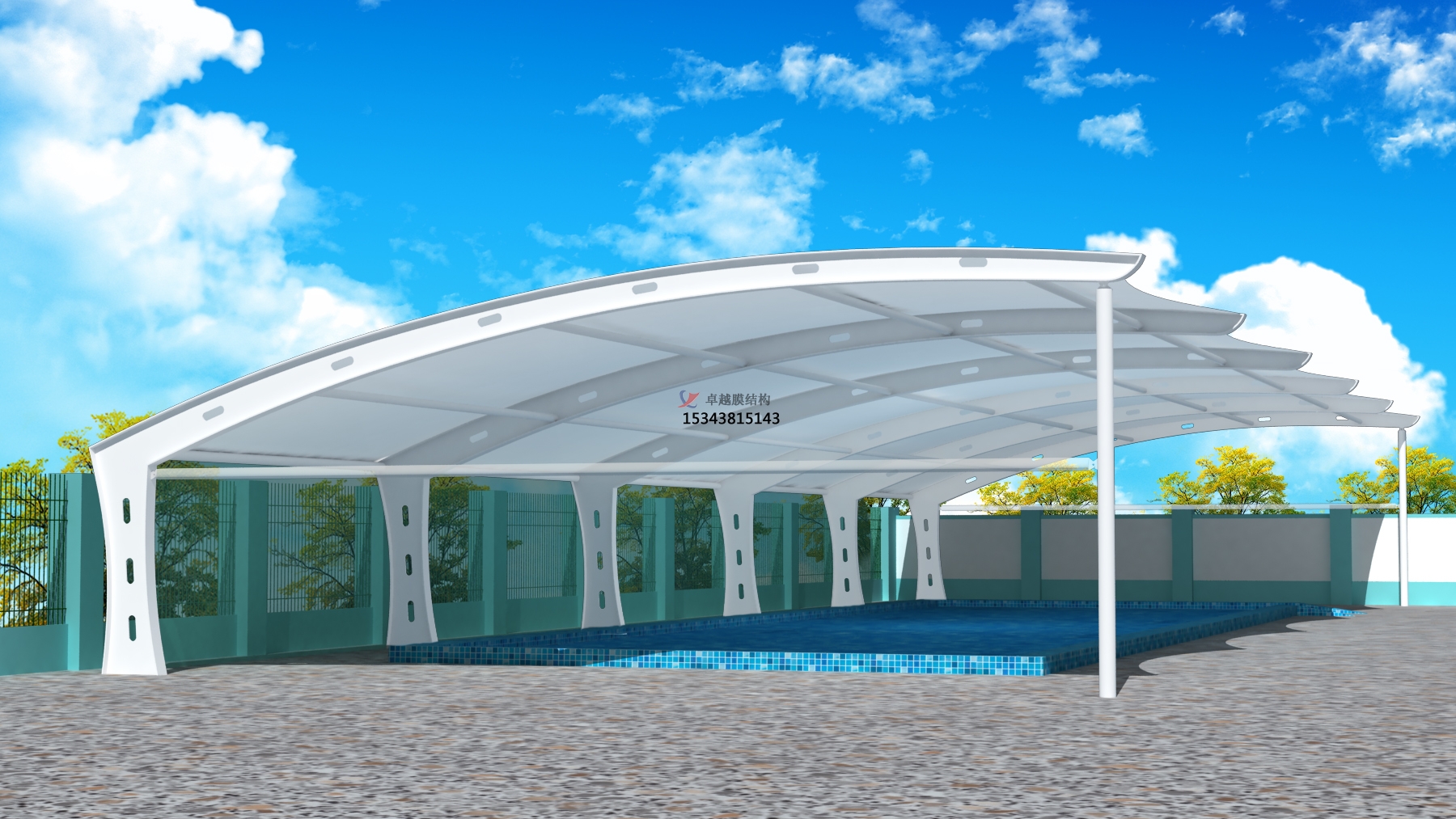 恩施膜結構游樂(lè )場(chǎng)/<font color='red'>水上樂(lè )園</font>/造浪池/游泳池/兒童樂(lè )園遮陽(yáng)棚廠(chǎng)家【膜結構施工】