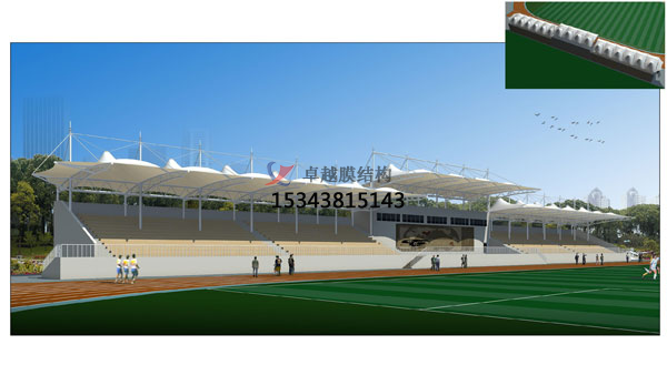 南陽(yáng)<font color='red'>膜結構看臺</font>拉膜案例