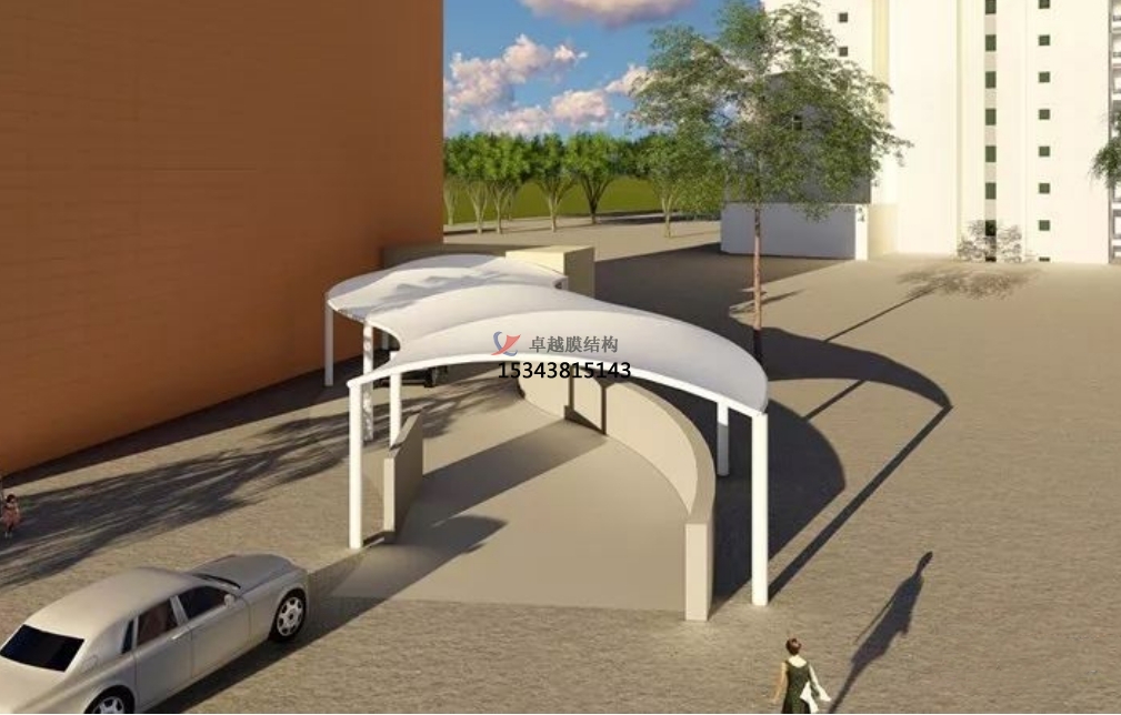 慶陽(yáng)地下車(chē)庫出入口雨棚——慶陽(yáng)<font color='red'>膜結構公司</font>【專(zhuān)業(yè)廠(chǎng)家】