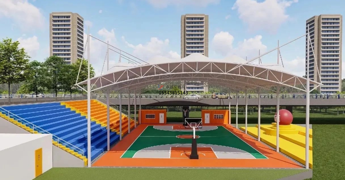 中山<font color='red'>膜結構公司</font>籃球場(chǎng)膜結構頂棚——中山膜結構廠(chǎng)家