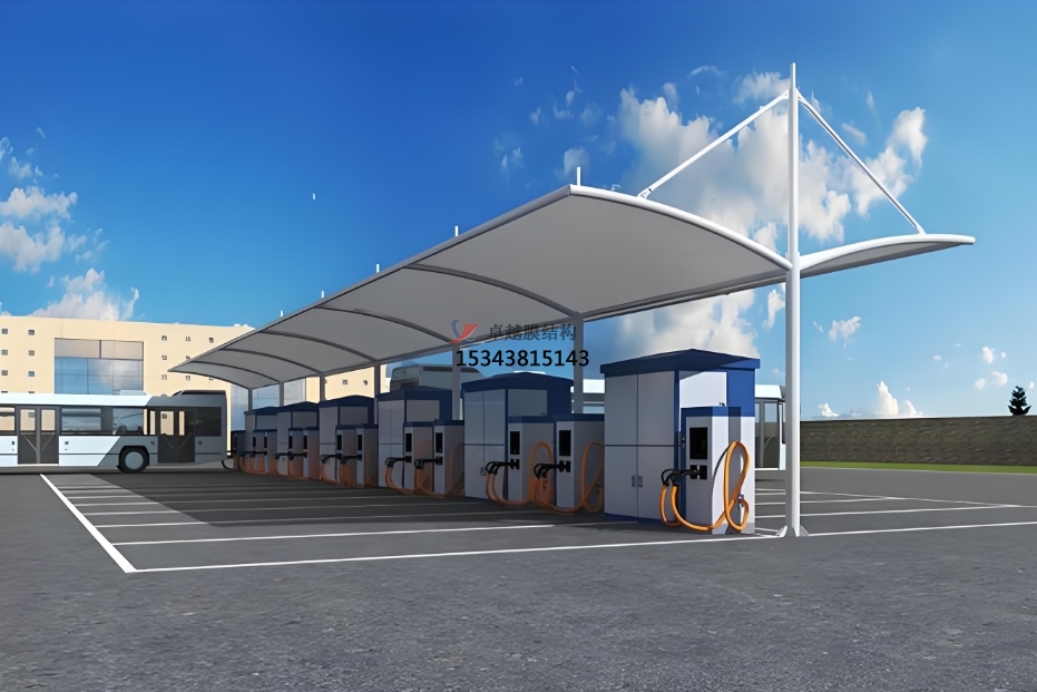 包頭<font color='red'>膜結構公司</font>【加油站膜結構頂棚】包頭膜結構廠(chǎng)家