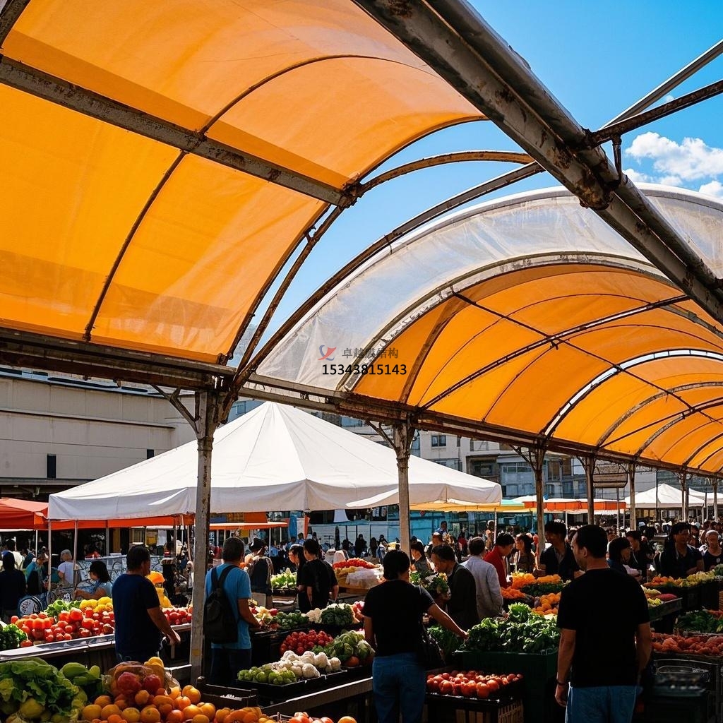 赤峰<font color='red'>膜結構公司</font>【農貿市場(chǎng)膜結構】赤峰膜結構廠(chǎng)家